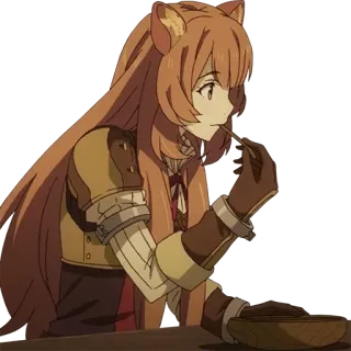 😋 Raphtalia The Rising of the Shield Hero anime, Raphtalia, carino, mangiare, tanuki telegram sticker