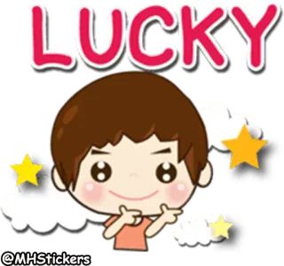 ✌ LUCKY 幸运, 角色, 星星, 可爱 telegram sticker