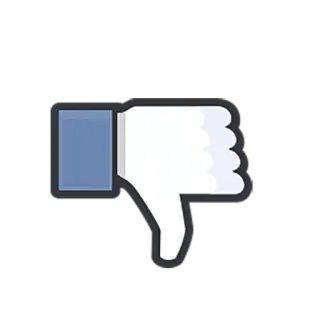👎 Polegar para baixo, Não gosto, Redes sociais, Feedback negativo, Não, Downvote telegram sticker