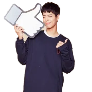 👍 Pouce levé, J'aime, Approbation, Coréen, Homme, Positif telegram sticker