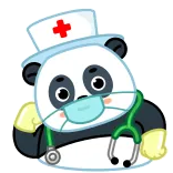 👨‍⚕️ Panda, Enfermeira, Médico, Médico, Desenho animado, Saúde, Assistência médica whatsapp sticker