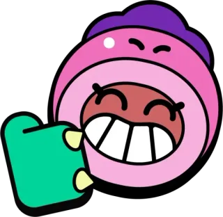 👍 adesivo, cartone animato, rosa, che ride, felice, emoji whatsapp sticker