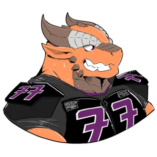 🏈 FCK dragon, anthropomorphe, football, sport, mascotte, personnage, furry telegram sticker