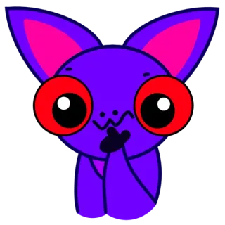 🤔 fofo, animal, roxo, vermelho, rosa, morcego, desenho animado, kawaii telegram sticker