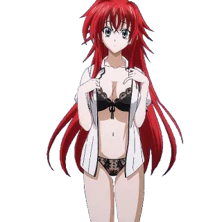 😶 Rias Gremory High School DxD anime, cabelo ruivo, sexy, lingerie, ecchi telegram sticker
