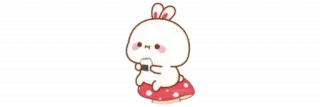 🫖 coniglio, fungo, carino, kawaii, cartone animato, coniglio, adesivo telegram sticker