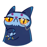 👏 chat, animal, monocle, dessin animé, violet whatsapp sticker