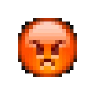 😡 emoji, angry, red, pixel art telegram sticker