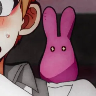 🍥 anime, cartoon, pink bunny, illustration, character, kawaii telegram sticker