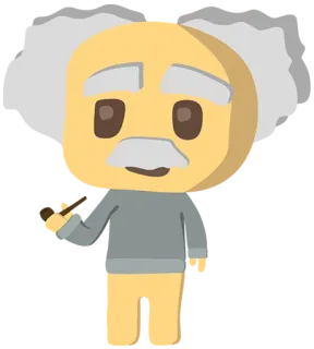 🎓 scienziato, fisica, Albert Einstein, cartone animato, intellettuale, genio telegram sticker