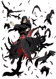 😒 Itachi Naruto イタチ, ナルト, アニメ, 漫画, カラス, 忍者 telegram sticker
