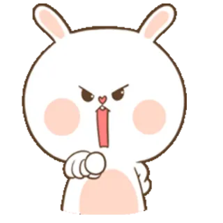 😠 Hase, Kaninchen, wütend, Cartoon, süß, Tier telegram sticker