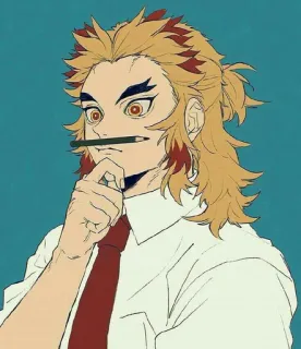 🔥 Rengoku Kyoujurou Demon Slayer アニメ, キャラクター, 煉獄, 杏寿郎, 鬼滅の刃 telegram sticker