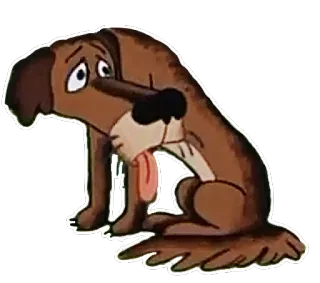 😪 perro, triste, dibujo animado, animal, mascota, melancolía whatsapp sticker