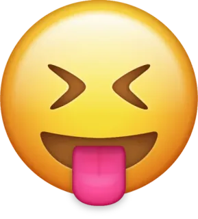 😝 Emoji, Smiley, Zunge, Lustig, Fröhlich, Gelb, Albern whatsapp sticker