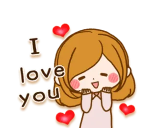👩‍❤️‍👨 I love you любовь, сердце, женщина, милый, привязанность, мультфильм, счастливый telegram sticker