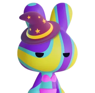 🧙‍♀️ волшебник, кролик, зайчик, мультфильм, магия, яркий whatsapp sticker