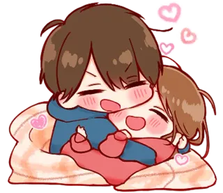 🤗 Anime, Coppia, Abbraccio, Amore, Romantico telegram sticker