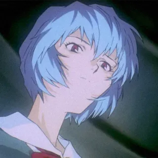 ♥️ Rei Ayanami Neon Genesis Evangelion Rei Ayanami, Anime, Neon Genesis Evangelion, pelo azul, Waifu telegram sticker