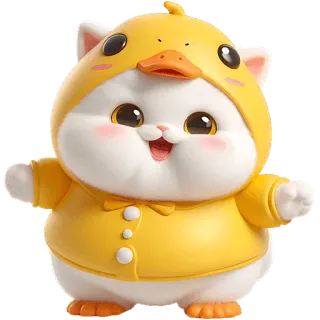 ☺️ kot, kaczka, słodkie, kreskówka, zwierzę, kawaii telegram sticker