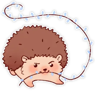 🎄 ouriço, animal, fofo, luzes, desenho animado telegram sticker