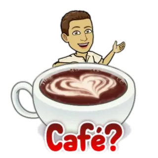 ☕️ Cafe? café, café, latte, bitmoji telegram sticker