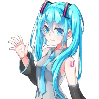 ✋ Hatsune Miku Anime, Manga, Vocaloid, Hatsune Miku, Kawaii telegram sticker