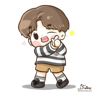 😉 nhân vật, hoạt hình, kpop, dễ thương telegram sticker