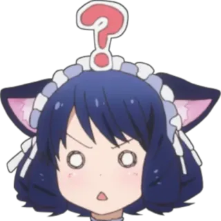 ❓ 动漫, 问号, 猫耳, 惊讶, 困惑, 表情 telegram sticker