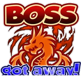 👬 BOSS got away! rồng, trùm, trốn thoát, ảo mộng, trò chơi, quái vật, lửa telegram sticker