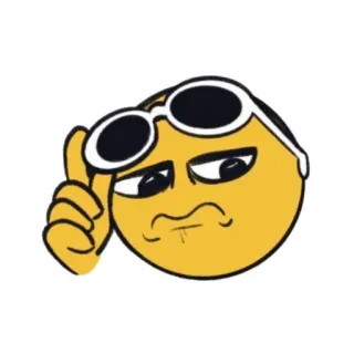 🥱 Emoji, Kacamata hitam, Berpikir, Puas, Ilustrasi telegram sticker