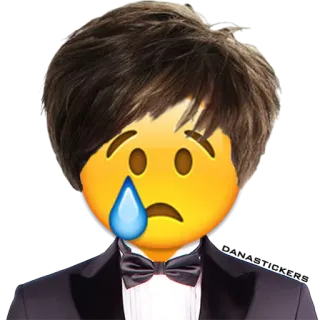 😢 Эмодзи, Плачет, Мужчина, Смокинг, Грустный, Официальная одежда telegram sticker