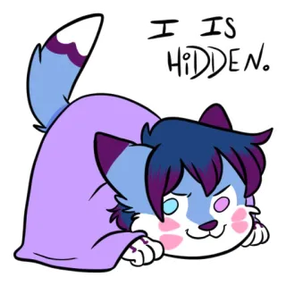 🤫 I IS HIDDEN. cat, cute, animal, cartoon, sticker telegram sticker