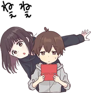 👀 ねえ ねえ anime, cute, characters, girl, boy, gaming telegram sticker