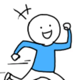 🏃‍♂ stick figure, running, cartoon, excitement, motion whatsapp sticker