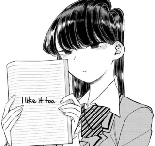 ☺️ Komi Shouko Komi Can't Communicate I like it too. Anime, Komi, Komi não consegue se comunicar, Mangá, Estudante, Fofo whatsapp sticker