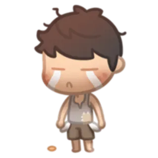 😭 Cartoon, Personage, Verdrietig, Arm, Bedelend, Armoede telegram sticker