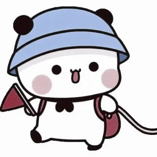 💌 Панда, Мультфильм, Милый, Животное, Наклейка, Флаг, Рюкзак telegram sticker