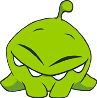 ☺️ Om Nom Cut the Rope verde, mostro, cartone animato, gioco, carino telegram sticker