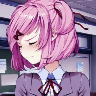 😢 Natsuki Doki Doki Literature Club! Anime, Manga, Natsuki, DDLC, Doki Doki Literature Club, Jeu, Visual Novel whatsapp sticker