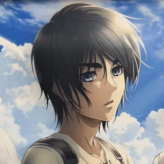 🖤 Eren Yeager Attack on Titan アニメ, マンガ, 少年, エレン・イェーガー, 進撃の巨人, キャラクター telegram sticker