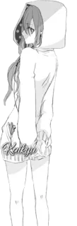 😑 Kailyn anime, cartoon, girl, teen, female, hoodie, manga, character telegram sticker