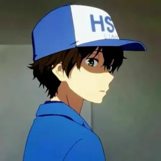 ⛓ HS Anime, Junge, Hut, Stab, Hyouka telegram sticker