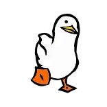 😐 duck, animal, cartoon, bird, white, yellow telegram sticker