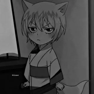 ▪️ Tomoe Kamisama Kiss anime, fox, ears, chibi, manga, cute, demon, Tomoe, Kamisama Kiss telegram sticker
