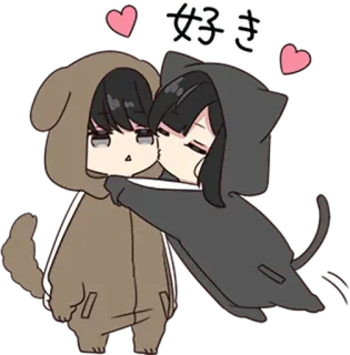 😚 好き love, cute, anime, affection, couple, kawaii telegram sticker