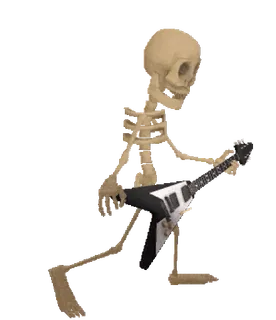 🎸 skelett, gitarre, musik, rock, halloween, knochen, schädel telegram sticker