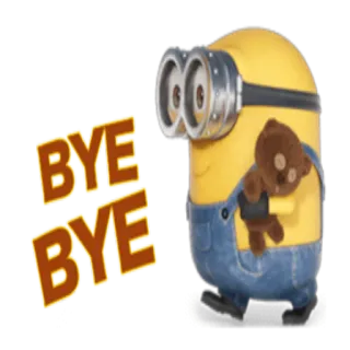 ✋ Minion Despicable Me BYE BYE cartoon, farewell, minion, bye, despicable me telegram sticker