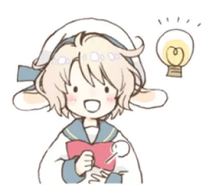 🌬 lindo, anime, idea, bombilla, kawaii, conejo whatsapp sticker