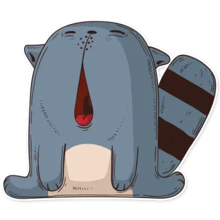 🤦‍♀️ แรคคูน, สัตว์, การ์ตูน, น่ารัก, สติกเกอร์ telegram sticker